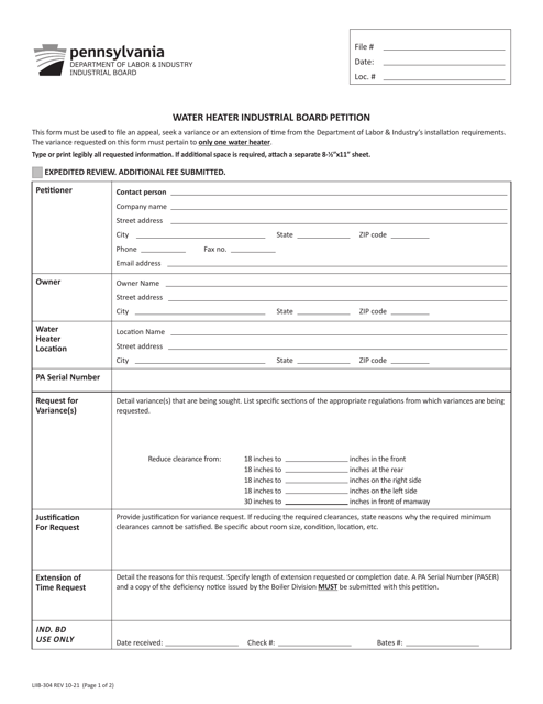 Form LIIB-304  Printable Pdf