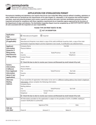 Form LIBU-100 Application for Sterilization Permit - Pennsylvania
