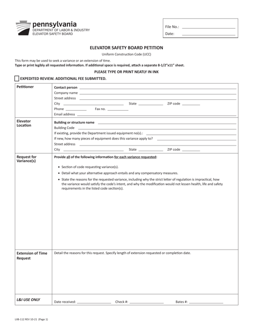 Form LIIB-112  Printable Pdf