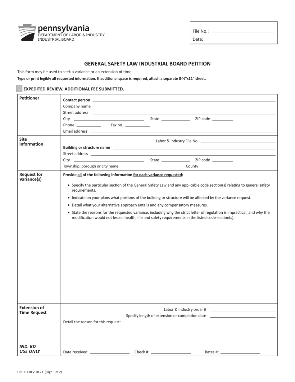 Form LIIB-114 - Fill Out, Sign Online and Download Fillable PDF ...