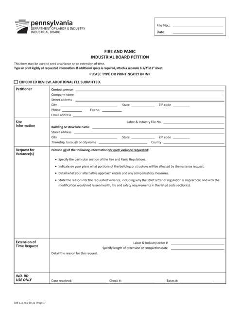 Form LIIB-115  Printable Pdf