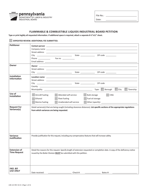 Form LIIB-121  Printable Pdf