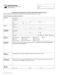 Form LIIB-121 Flammable &amp; Combustible Liquids Industrial Board Petition - Pennsylvania