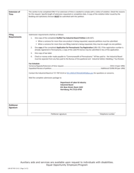 Form LIIB-307 Stuffed Toy Industrial Board Petition - Pennsylvania, Page 2