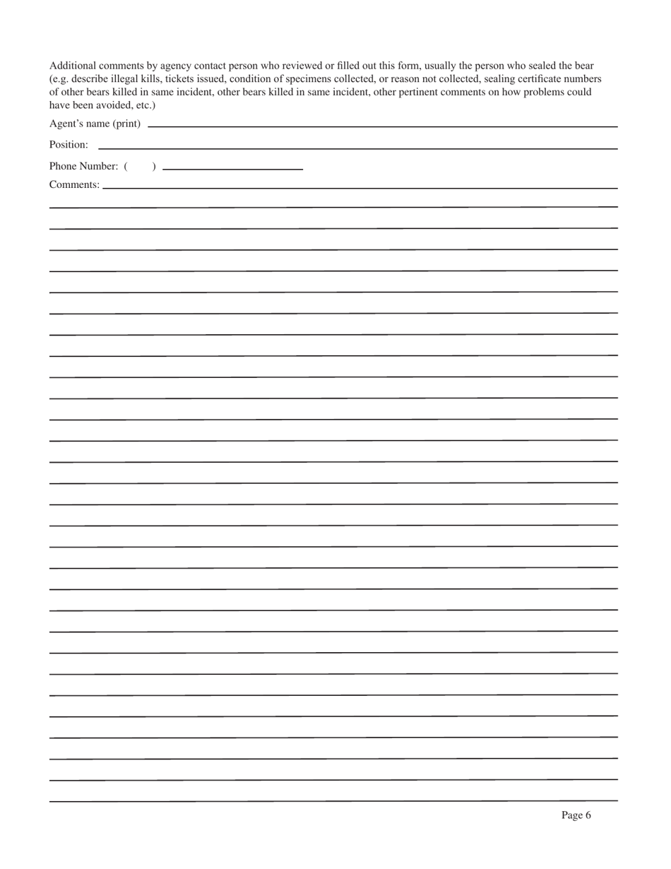 Defense of Life or Property Game Animal Kill Report - Alaska, Page 6