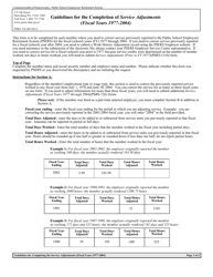 Form PSRS-726 Service Adjustments (For Years 1977-2004) - Pennsylvania