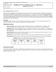 Form PSRS-1310 Service Adjustments (Prior to FY 1977) - Pennsylvania