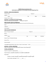 Authorization Agreement for ACH Debit and Payroll Reporting Form - Voya - Pennsylvania, Page 2