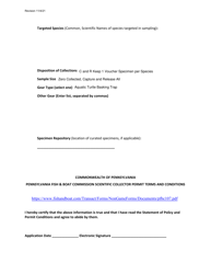 Application for Scientific Collector&#039;s Permit (Scp) - Pennsylvania, Page 7