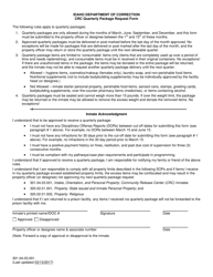 &quot;Crc Quarterly Package Request Form&quot; - Idaho