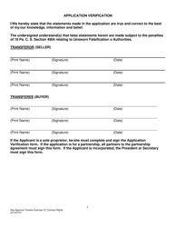 Application for Approval of Transfer and Exercise of Common Carrier or Contract Rights - Pennsylvania, Page 6