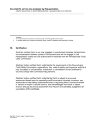 Application for Motor Common Carrier of Persons in Airport Transfer Service - Pennsylvania, Page 5