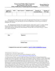 Interconnected Voip Provider 30-day Notification of Numbering Resource Request - Pennsylvania, Page 3