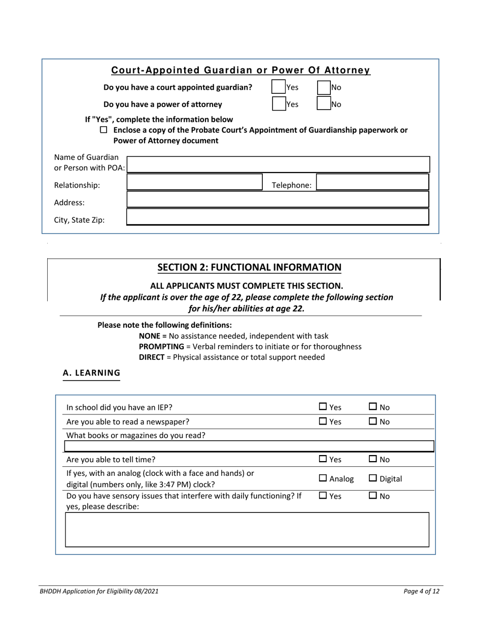 Application for Services - Rhode Island, Page 4