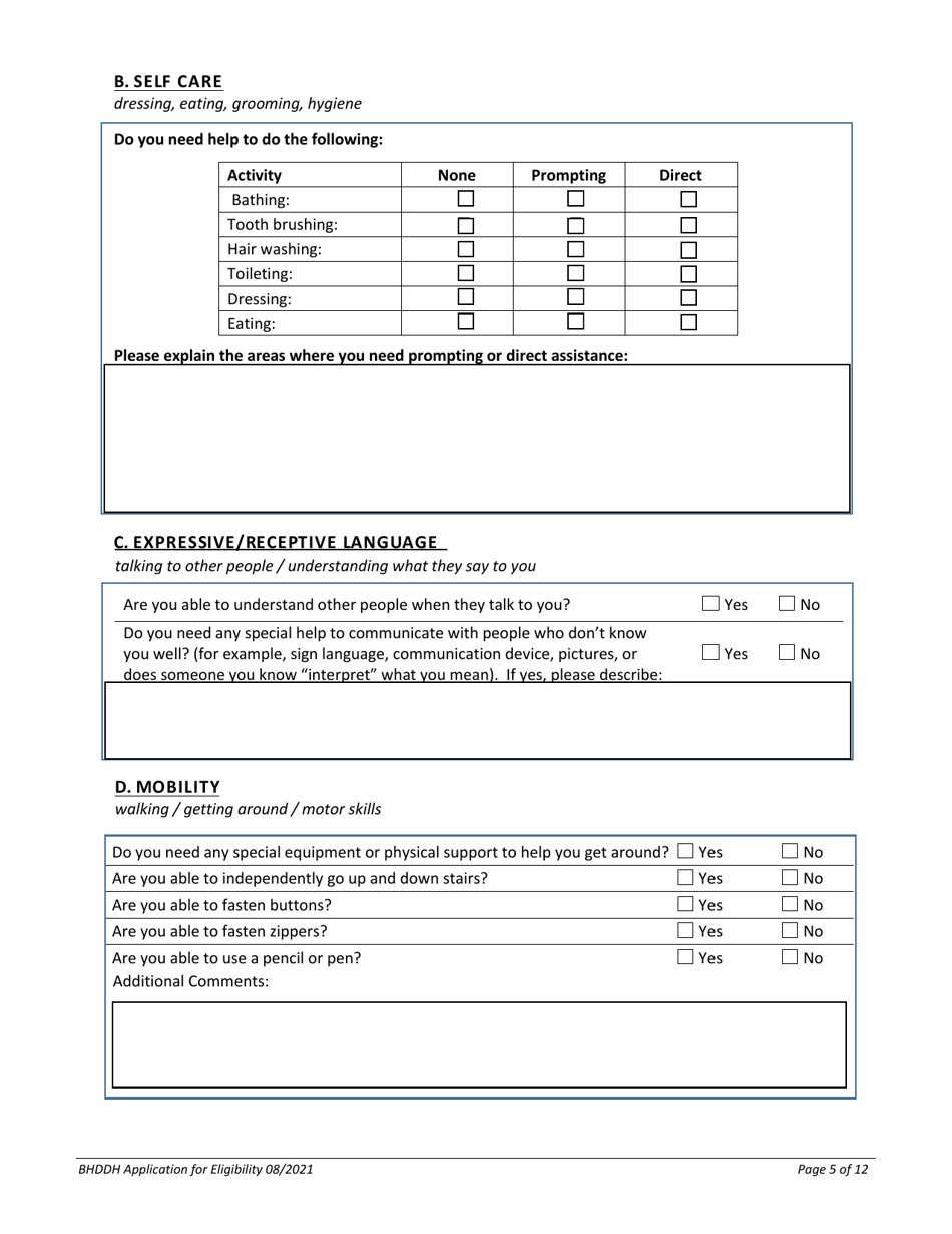Application for Services - Rhode Island, Page 5