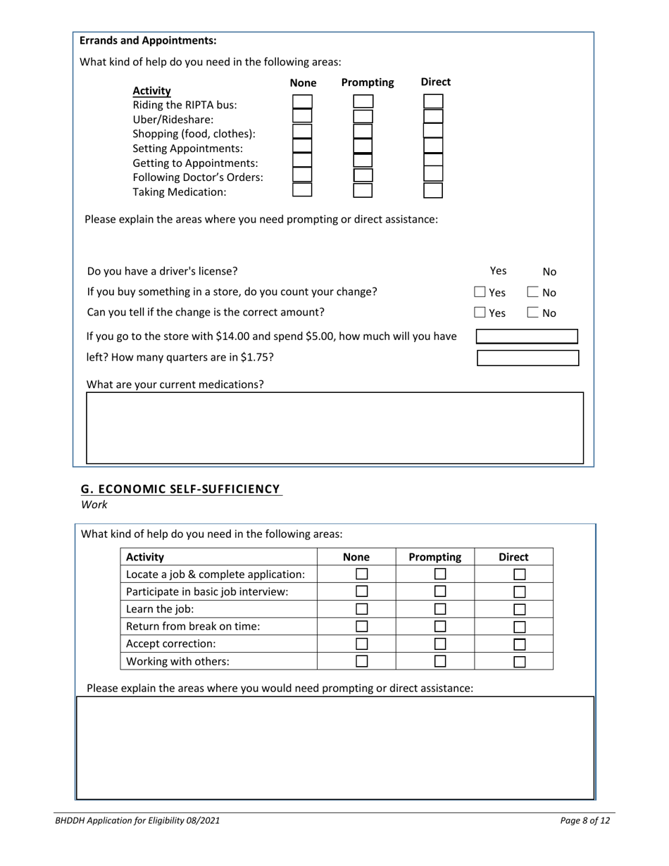 Application for Services - Rhode Island, Page 8