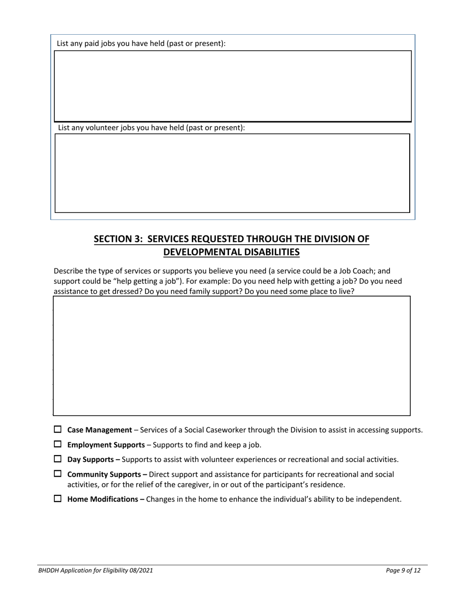 Application for Services - Rhode Island, Page 9