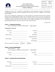 Form HRF01 &quot;Complaint Request&quot; - Rhode Island