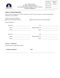 Form HRF01 Complaint Request - Rhode Island, Page 3
