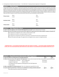 Form DHHS226-C Teaching Institution Application for Renewal - North Carolina, Page 2