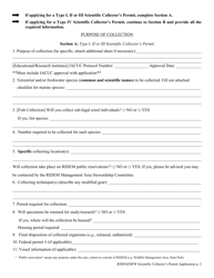 Application for Scientific Collector&#039;s Permit - Rhode Island, Page 2
