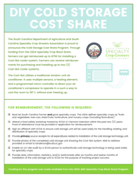 &quot;Diy Cold Storage Cost Share Application&quot; - South Carolina