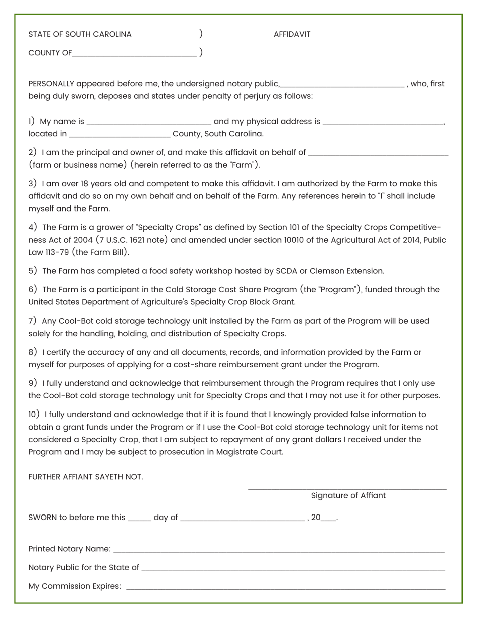 Diy Cold Storage Cost Share Application - South Carolina, Page 3