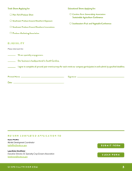 Participant Application - Market Development Trade Show and Educational Conference Cost Share - South Carolina, Page 3