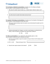 Ri Sat School Day and Psat 10 Accommodations Questionnaire - Rhode Island, Page 4