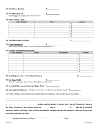 Form SP-2.1 Financial Report for One Time, Special Bingos - Rhode Island, Page 2