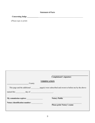 Commission on Judicial Tenure and Discipline Complaint Form - Rhode Island, Page 3