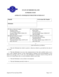 Document preview: Form Superior-49 Affidavit and Request for Entry of Default - Rhode Island