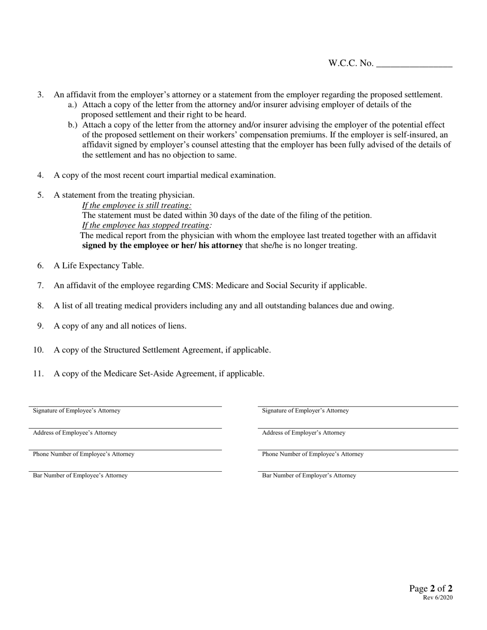 Attorney Worksheet for Lump Sum or Structured-type Settlements - Rhode Island, Page 2