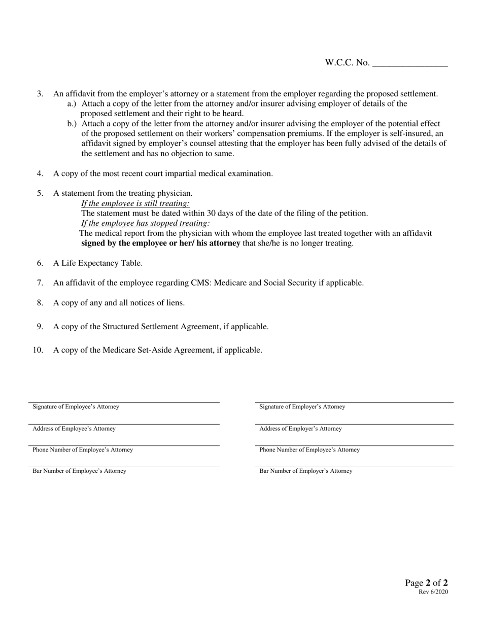 Attorney Worksheet for medicals Open Lump Sum or Structured-type Settlement Where Medical Payments Will Continue - Rhode Island, Page 2