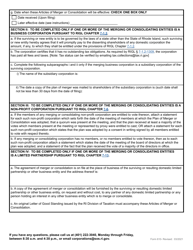 Form 610 Application for Articles of Merger - Domestic or Foreign Business Corporation, Limited Partnership, Limited Liability Company or Non-profit Corporation - Rhode Island, Page 4
