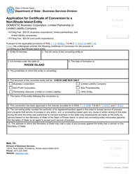Form 611A Application for Certificate of Conversion to a Non-rhode Island Entity - Domestic Business Corporation, Limited Partnership or Limited Liability Company - Rhode Island, Page 2
