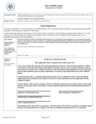 Application for Registration for Rtf Therapeutic X-Ray Equipment Facility - Rhode Island, Page 5