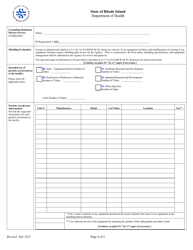 Application for Registration for Particle Accelerator Facility - Rhode Island, Page 4