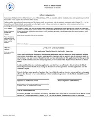 Application for Registration for Particle Accelerator Facility - Rhode Island, Page 5