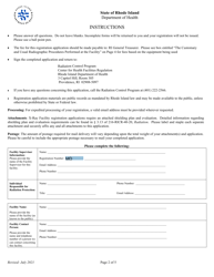 Application for Registration for Facilities Utilizing X-Rays for Non-healing Arts - Oth - Rhode Island, Page 2