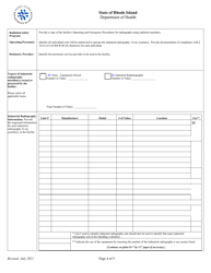 Application for Registration for Industrial Radiography Facility - Rhode Island, Page 4