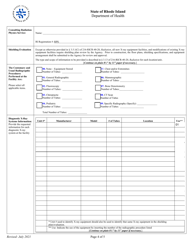 Application for Registration for Hrf Diagnostic X-Ray Equipment Facility - Rhode Island, Page 4