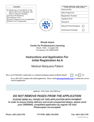 Application for Initial Registration as a Medical Marijuana Patient - Rhode Island