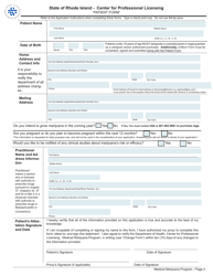 Application for Initial Registration as a Medical Marijuana Patient - Rhode Island, Page 3