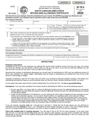 Form SC W-4 South Carolina Employee&#039;s Withholding Allowance Certificate - South Carolina