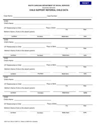DSS Form 3816-A Child Support Referral Child Data - South Carolina