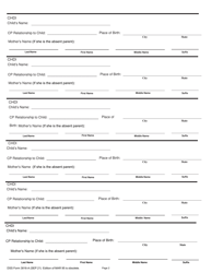 DSS Form 3816-A Child Support Referral Child Data - South Carolina, Page 2