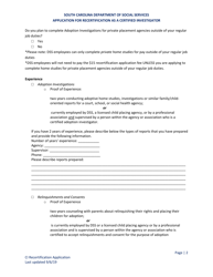 Application for Recertification as a Certified Investigator - South Carolina, Page 2