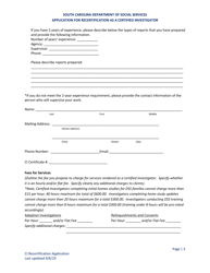 Application for Recertification as a Certified Investigator - South Carolina, Page 3