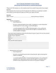 Application for Certification as a Certified Investigator - South Carolina, Page 2
